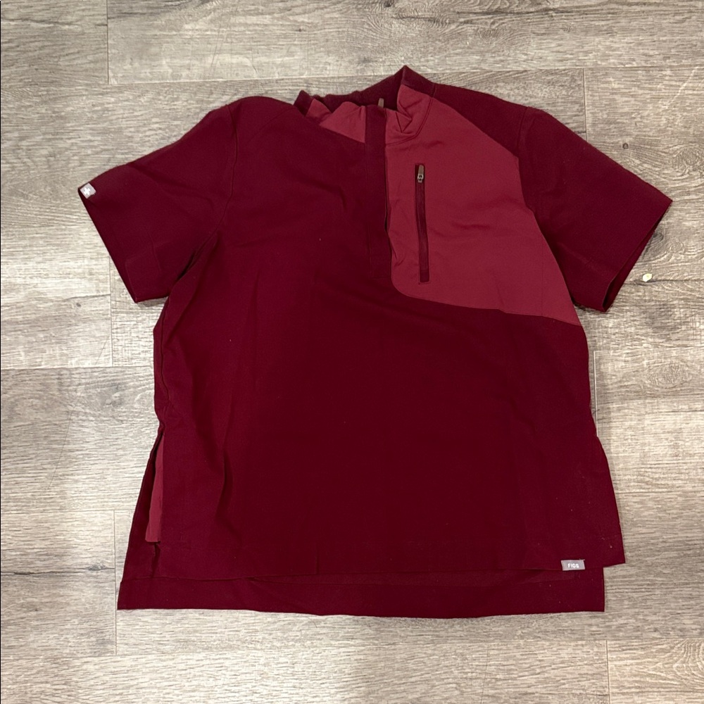 Figs Burgundy Scrub top